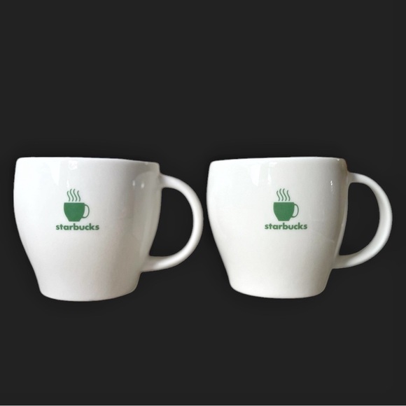 2 Starbucks Vintage Barista Abbey Steaming Hot Coffee DEMITASSE Espresso Cups - Picture 1 of 8